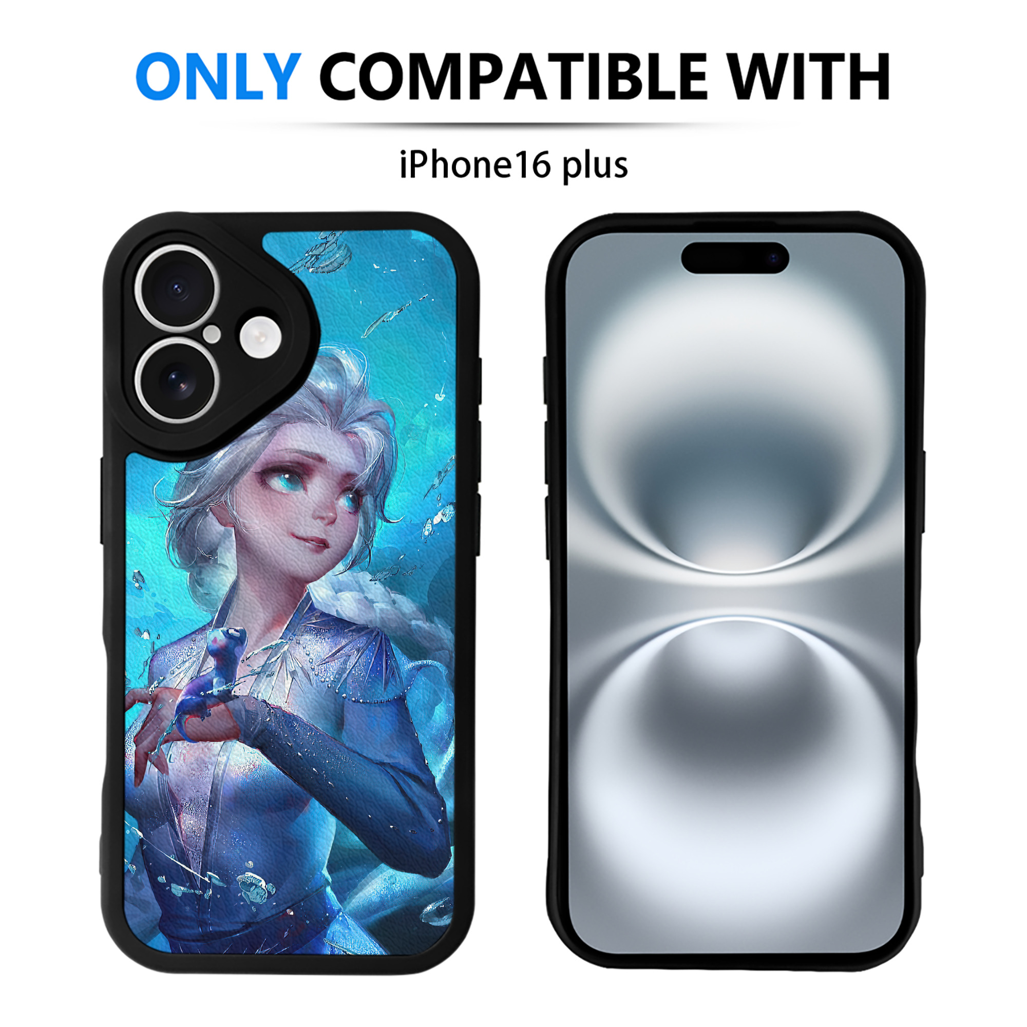 （画像用） アナと雪の女王 アンナ エルサ Frozen Anna Elsa 【iPhone 16シリーズ対応】シリコンスマホケース（レザー調） 材質：シリコン